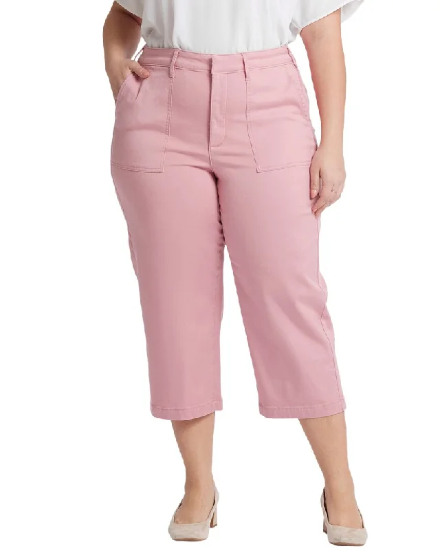 Tight cargo trousers for women with stylish pockets and slim cut for urban look -NYDJ Plus Utility Coquette Pant Jean