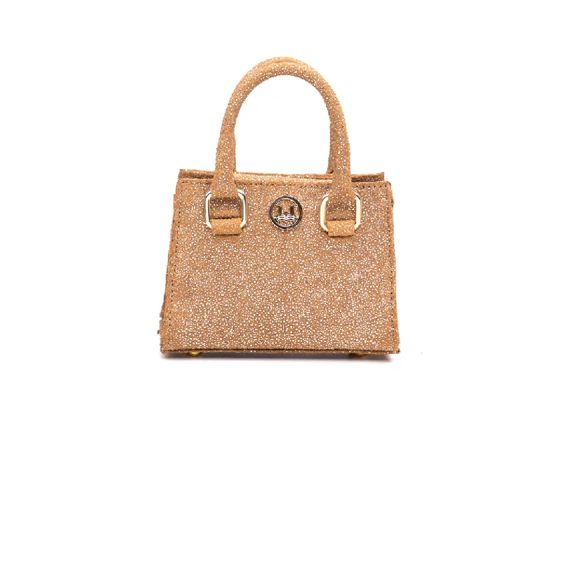 Handle bags with subtle embroidery for detail -Lagos Micro: Gold Studded