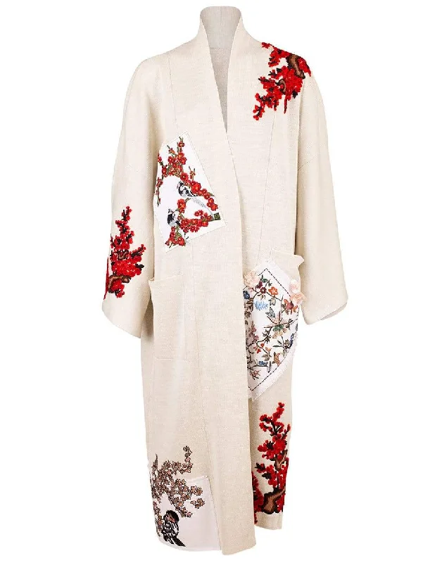 Valentine's - Day cardigan for a romantic look -Oversized Embroidered Cardigan