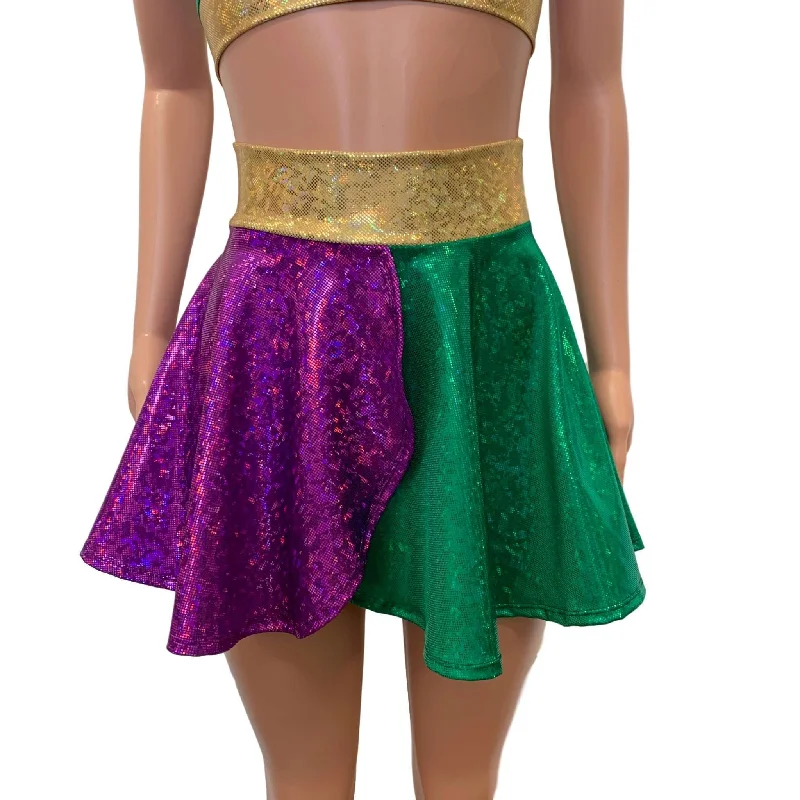 Pleated skirts for sophisticated evening wear -Mardi Gras Petal Skater Skirt