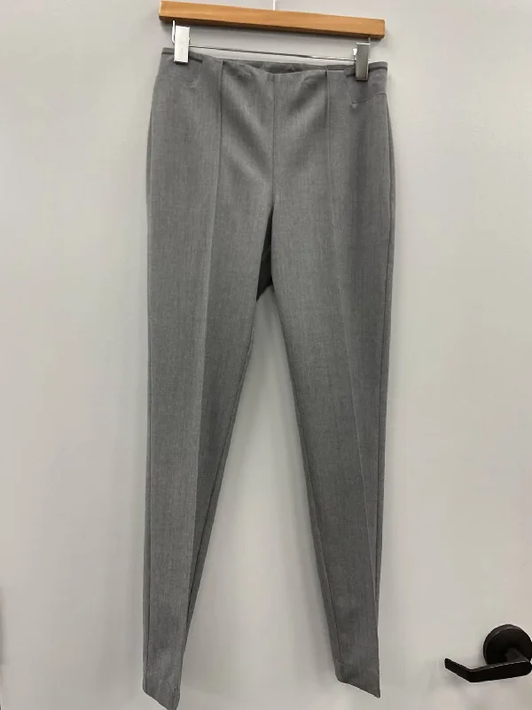 Casual tight trousers for women with cotton blend fabric for easy everyday wear -Light Grey Tapered Wool Pant