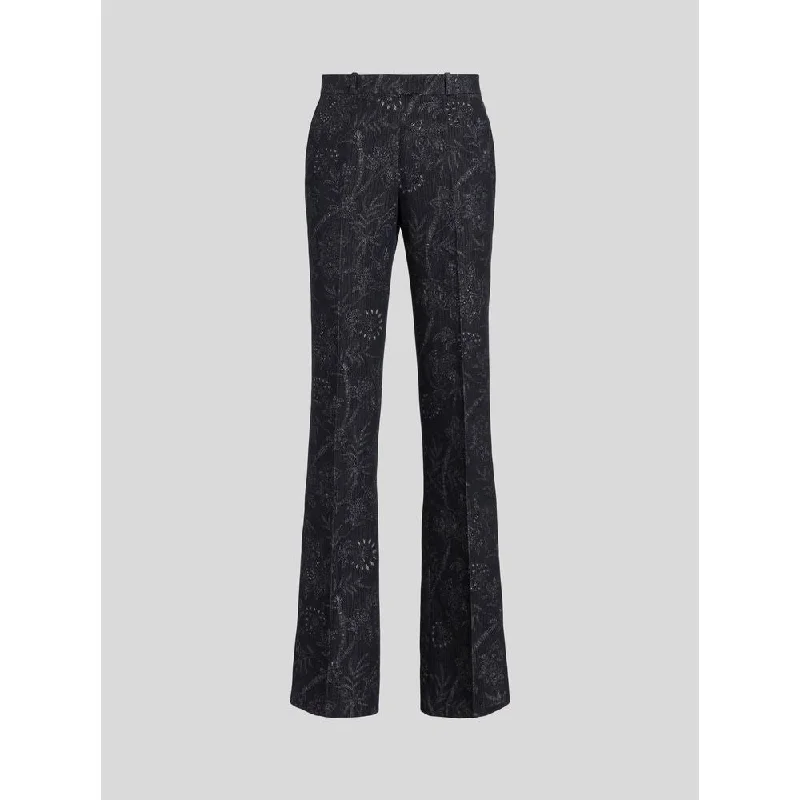 Straight-leg tight trousers for men with sharp crease and streamlined design -Tailored Jacquard Trousers