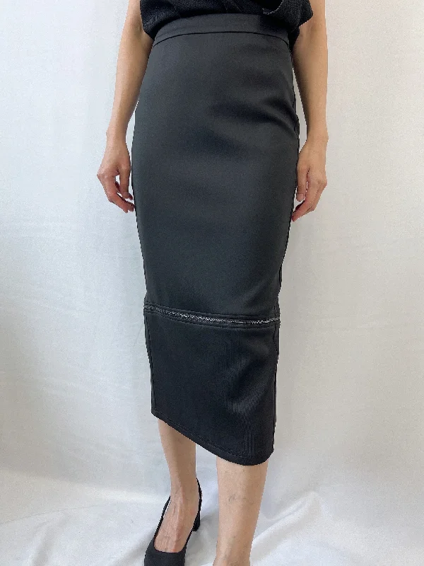 Bold leather skirts for daring fashion statements -Wow Detachable Pencil Skirt