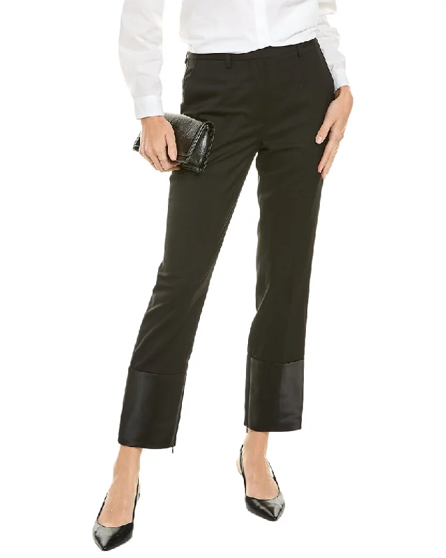 Urban tight trousers for men with street-style influence and sharp tailoring -Helmut Lang Tuxedo Wool Slim Pant