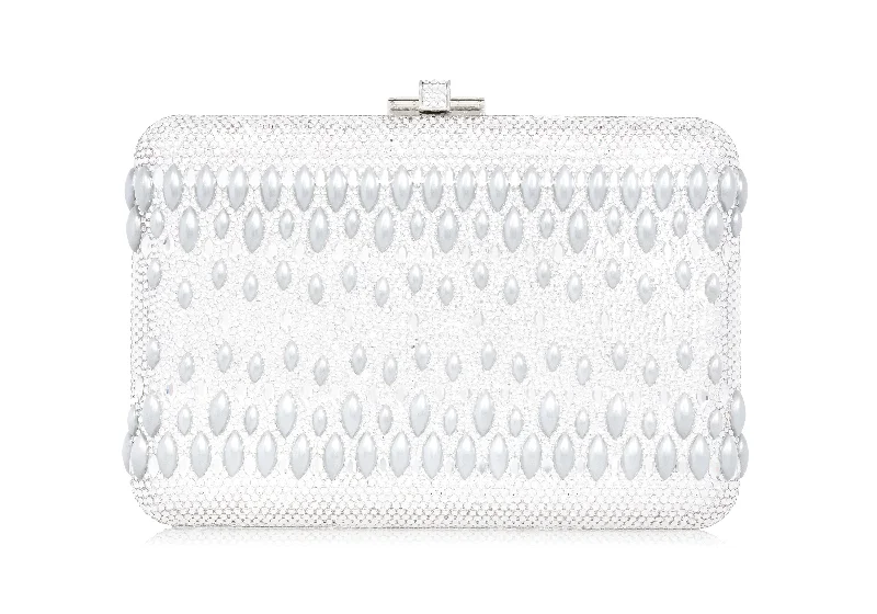 Canvas handle bags perfect for casual outings -Slim Slide Pearl Lace Silver