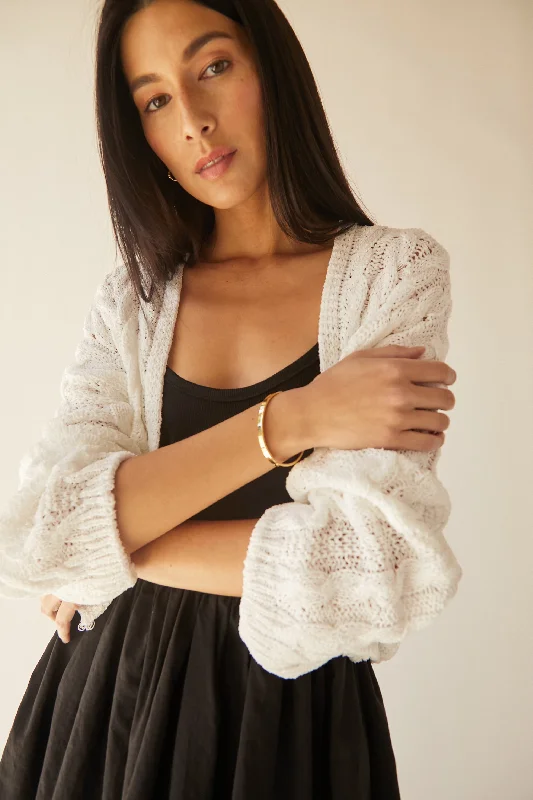 Graduation - cardigan for a celebratory look -CROPPED CABLE KNIT CARDIGAN