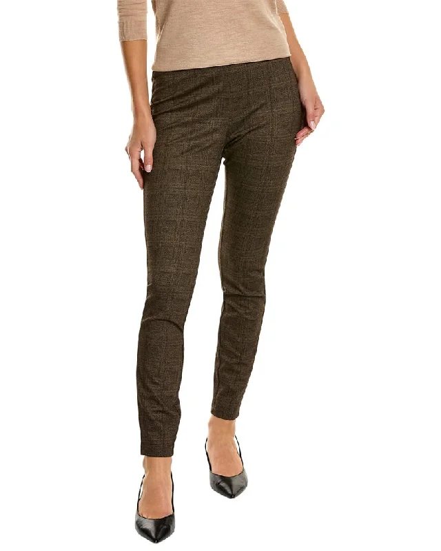 Pleated tight trousers for women with vintage-inspired design and modern twist -Nicole Miller Morgan Plaid Pant