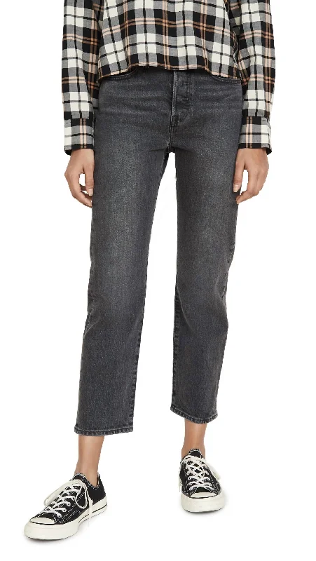 Soft wool tight trousers for women with cozy, refined fabric for cold weather -Wedgie Straight Jeans In Break A Leg