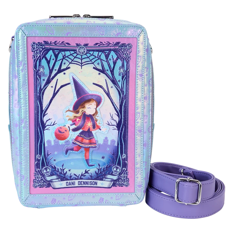 Handle bags with side pockets for organization -Loungefly Hocus Pocus Tarot Card Dani & Binx Iridescent Crossbody Bag