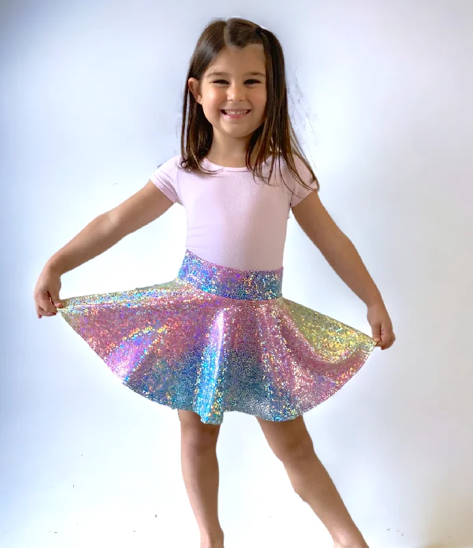 Lightweight skirts with airy fabric weave -Children's Rainbow Avatar - Skater Skirt, Circle Skirt, Costume Skirt Eras Tour Outfit