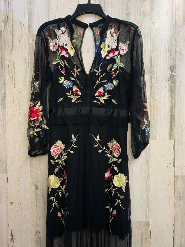 Long-sleeved Dresses for Coverage -NWT FRENCH CONNECTION Dresses and Skirts Size 6 BLK Floral LONG SLEEVES Dress