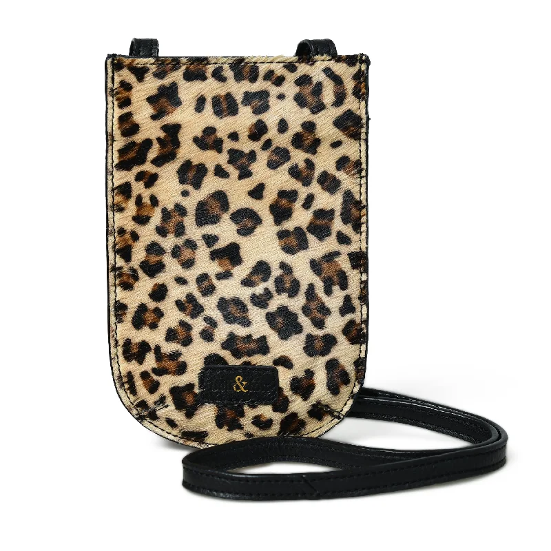 Handle bags with laptop sleeves for work -KALA Mobile Phone Bag - Leopard 'Pony'