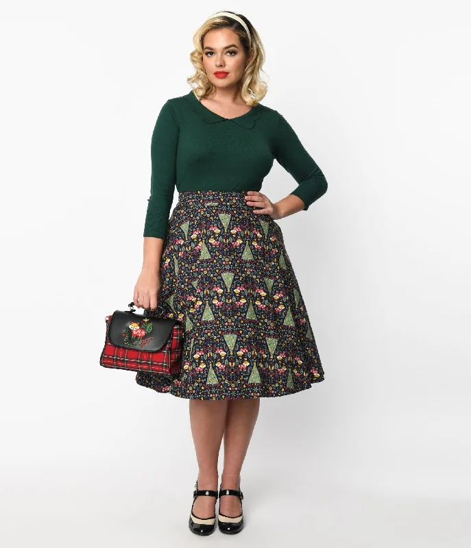 Wrap midi skirts for stylish ease -Navy Heritage Scandi Swing Skirt