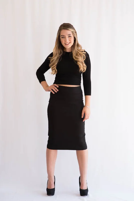 Designer skirts for luxury fashion flair -PDR Pencil Skirt  - Black