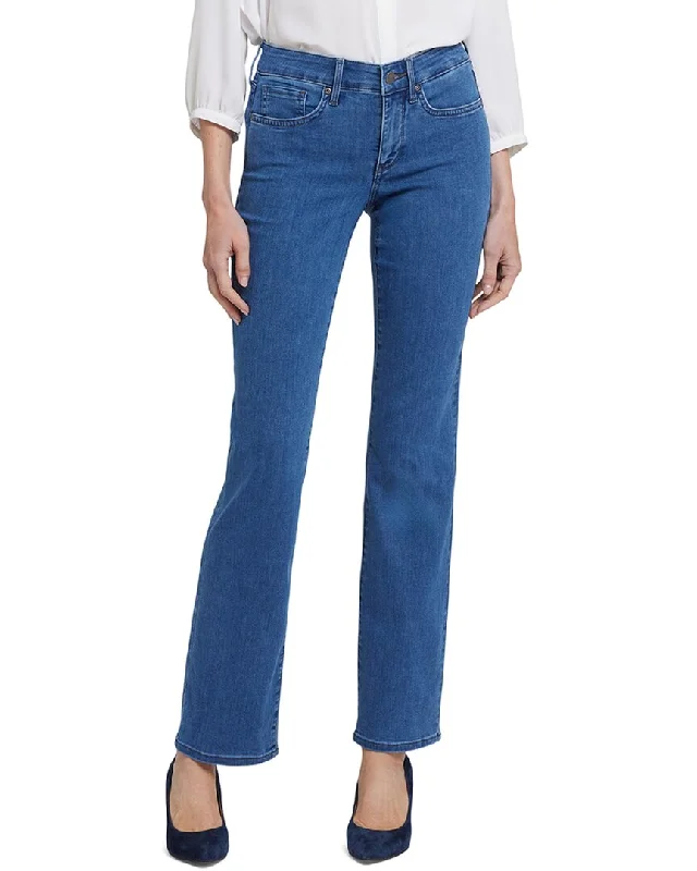 Tight fit trousers for women with ankle-length design and modern appeal -NYDJ Marilyn Monrovia Straight Leg Jean