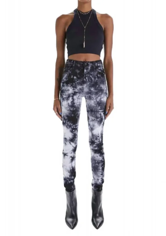 Lightweight tight trousers for women with breathable fabric and easy styling -Super Swooner Tie Dye Skinny Jean In Winding Paths