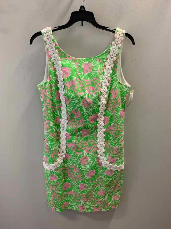 Gothic Dresses with Dark Tone -PRE-OWNED LILLY PULITZER Dresses and Skirts Size 8 LIME/PINK/WHT LIONS Dress