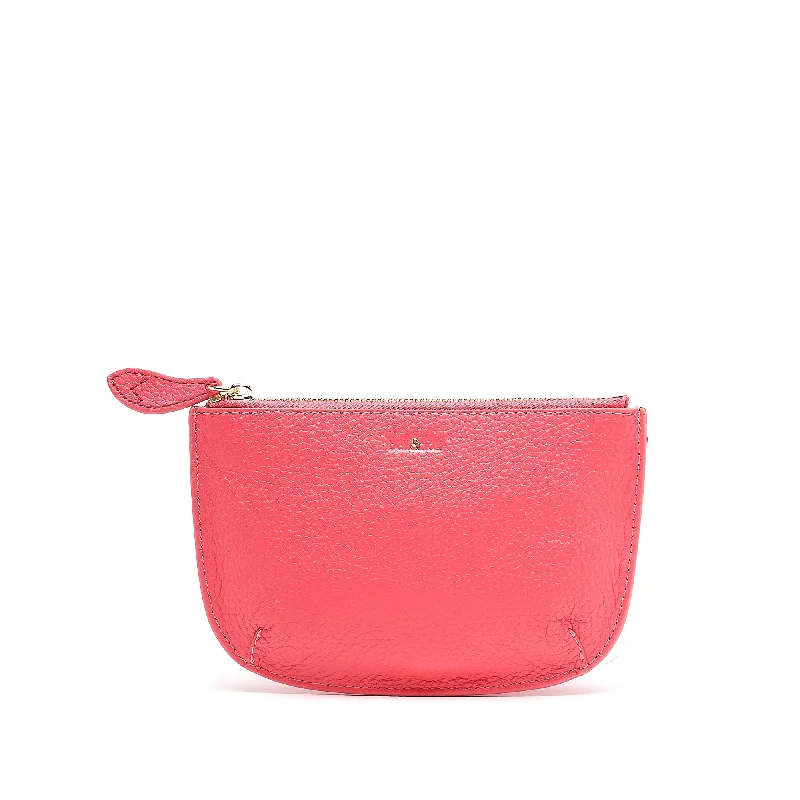 Handle bags with pastel colors for softness -FAYE Leather Purse - Pink Leather