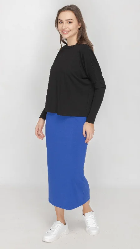 Soft cotton skirts for cozy comfort -Midi Tube Skirt - Royal Blue