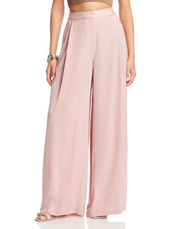 Punk Dresses with Spikes -Benji Womens Pleated Dressy Wide Leg Pants