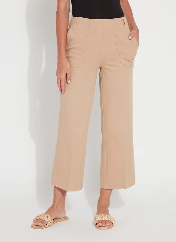 Tight-fitting trousers for men with stretchable material for flexibility and comfort -Athena Wide Leg Crop (26" Inseam)