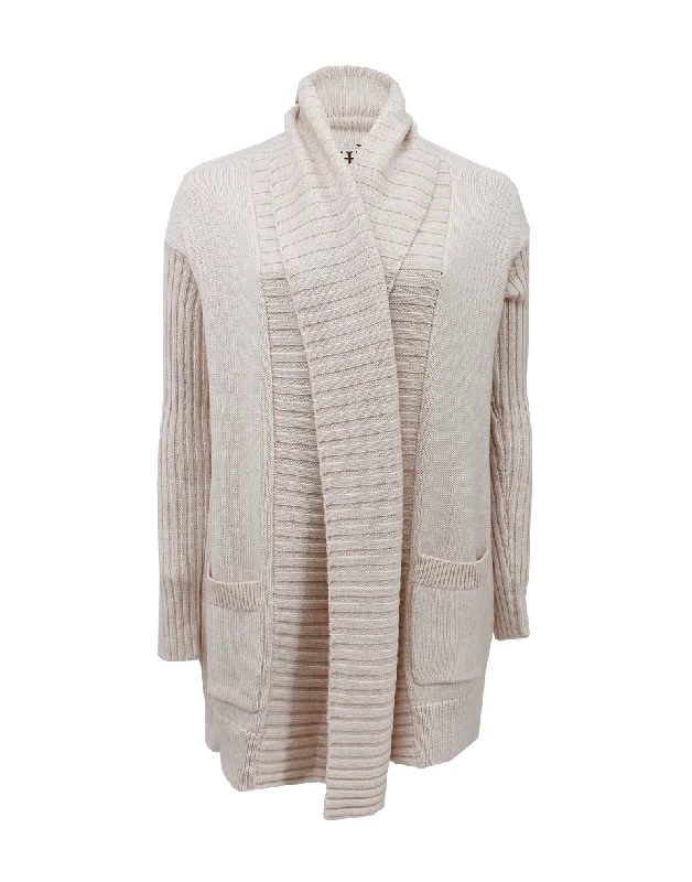 Fitted cardigan to show off curves -Long Shawl Collar Cardigan