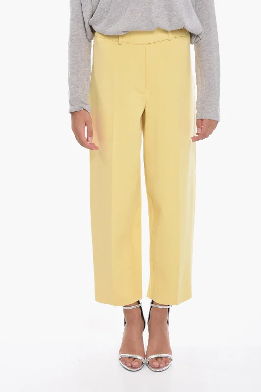 High-waisted tight trousers for women with elastic waistband for added comfort -Aeron Cropped MADELEINE Trousers with High Waist