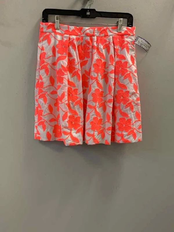 Tiered Dresses for Voluminous -J CREW Dresses and Skirts Size 2 WHT/HT PINK Floral Skirt