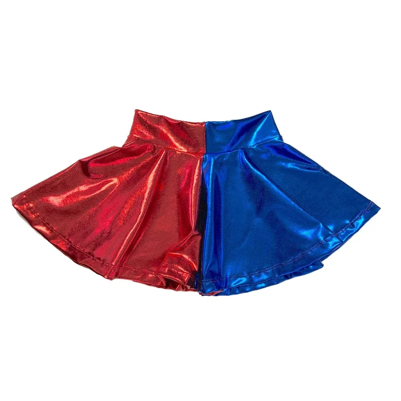 High-waisted pencil skirts for professional office wear -Children's Harley Quinn Metallic Skater Skirt