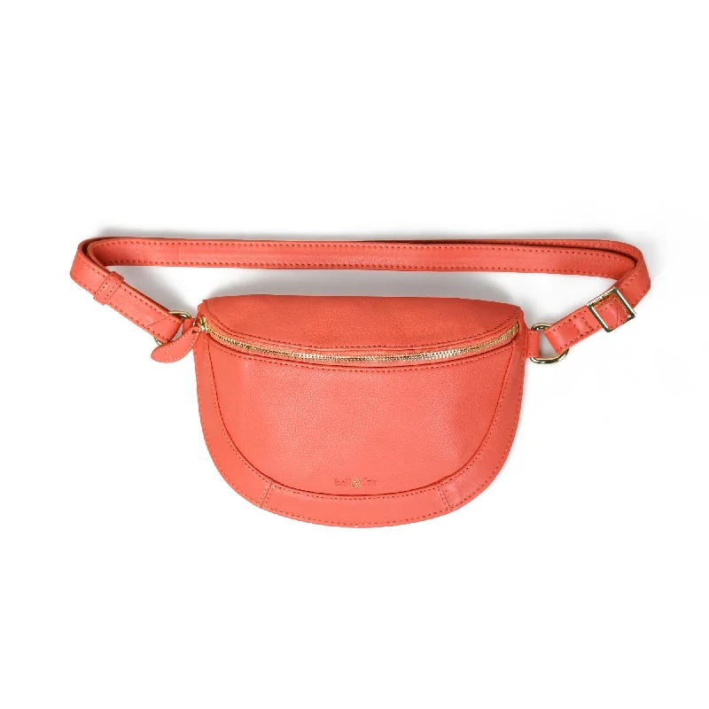 Handle bags with padded straps for comfort -LIBERTY Crossbody Bag in Coral Leather