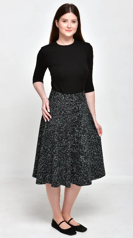 Patterned skirts with geometric print edge -Circle Skirt