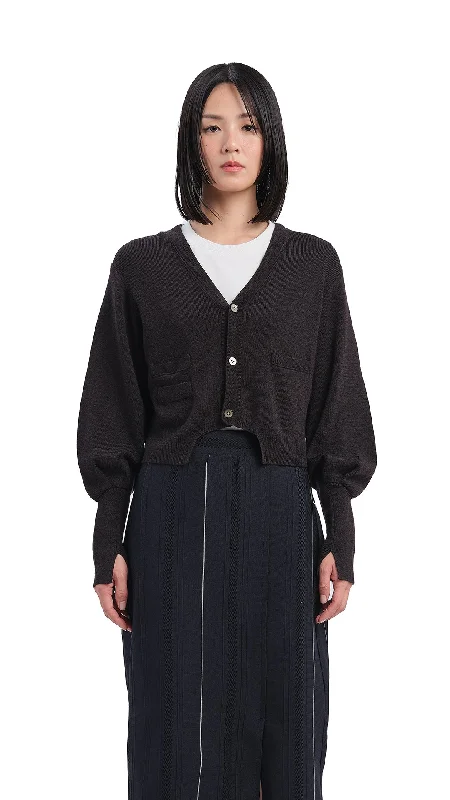 Green - cardigan for a nature - inspired appearance -Biella Wool Knit Cardigan