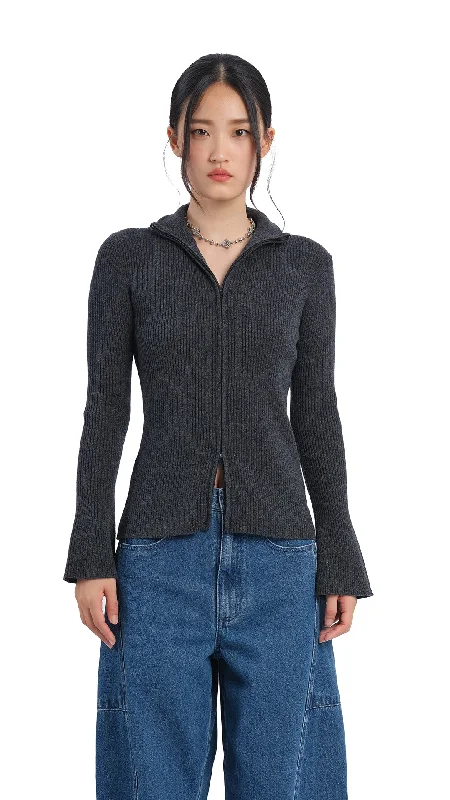 Fashion - show cardigan for a trendy statement -Zip-Up Cardigan