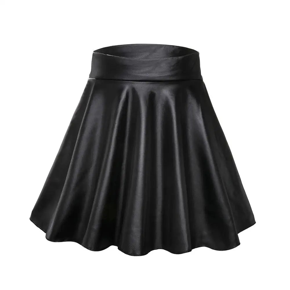 Durable cotton skirts for tough daily use -High-Waist Faux Leather Mini Skirt