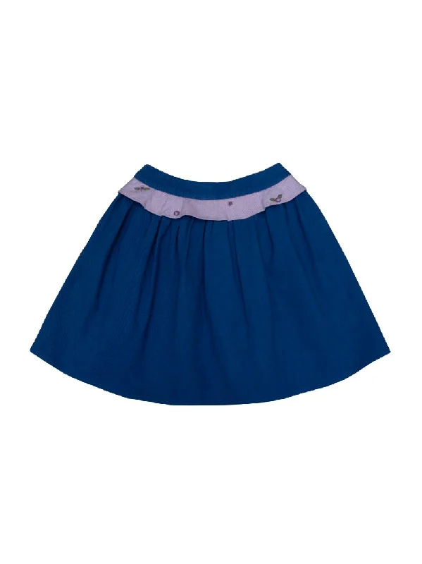 Soft linen skirts for gentle warm wear -Peplum Embroidered Skirt