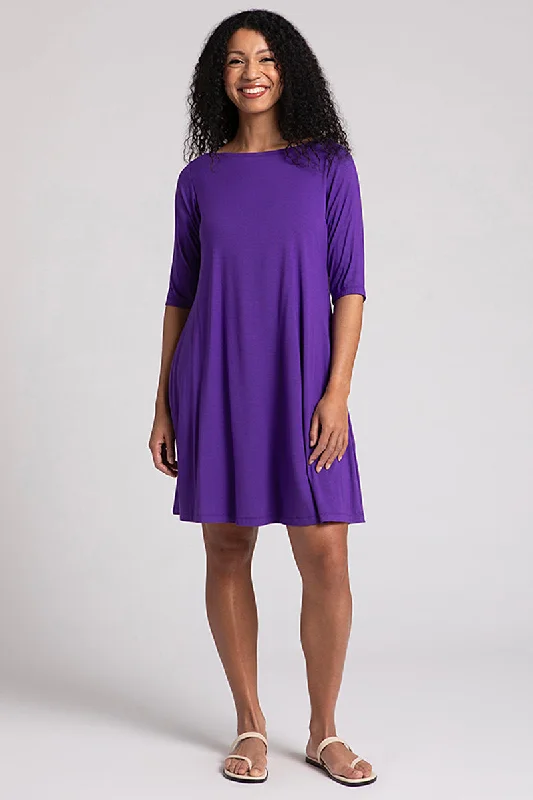 Tiered Dresses for Voluminous -Bamboo Nu Trapeze Dress | Violet