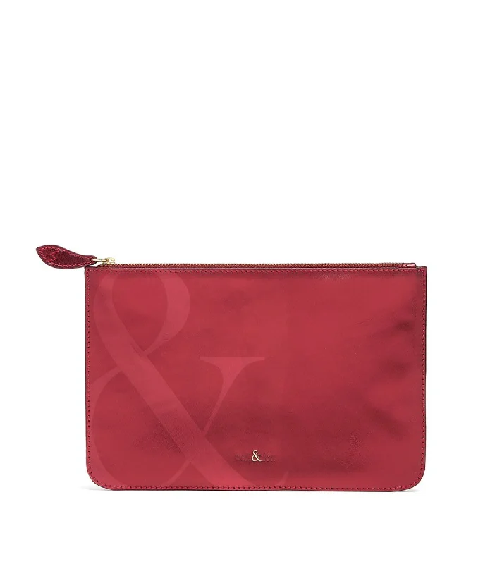 Handle bags with holiday themes for festivities -LEIA Clutch Bag - Cherry Red Metallic