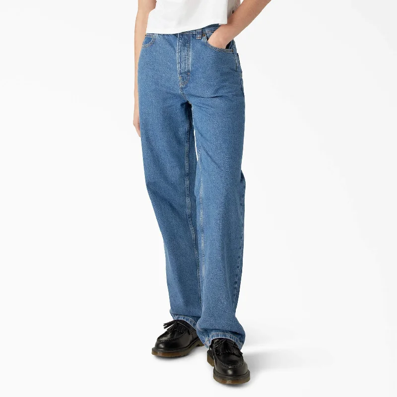 Tight trousers for men with tapered legs and sharp, tailored finish -Dickies Women's Thomasville Jeans