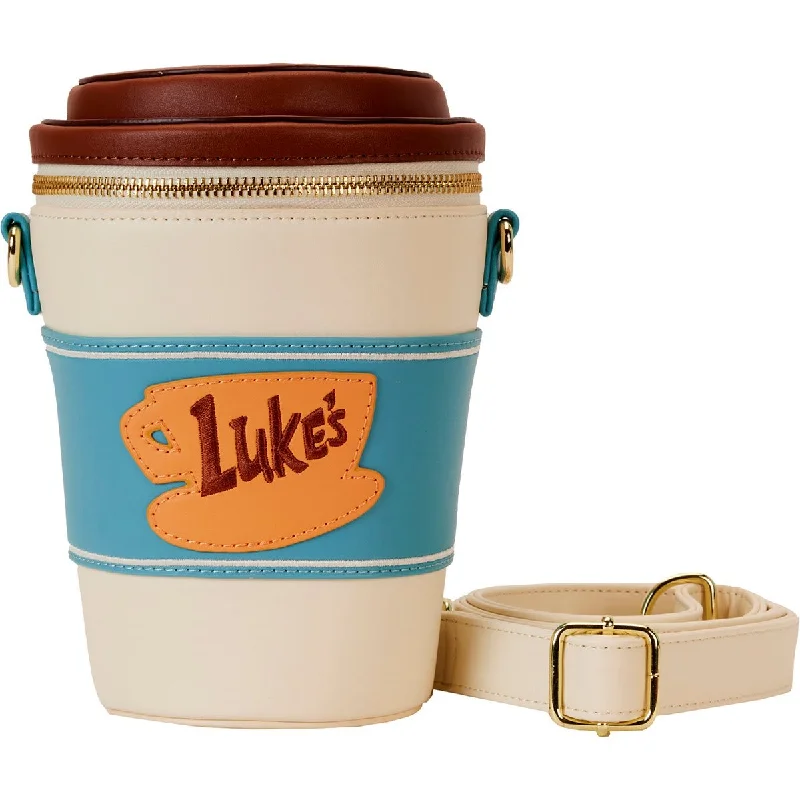 Handle bags with thick handles for support -Loungefly Gilmore Girls Luke's Diner To-Go Coffee Cup Figural Crossbody Bag