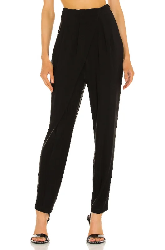 All-black tight trousers for women with simple, chic design for formal occasions -Phyllis Pant In Black