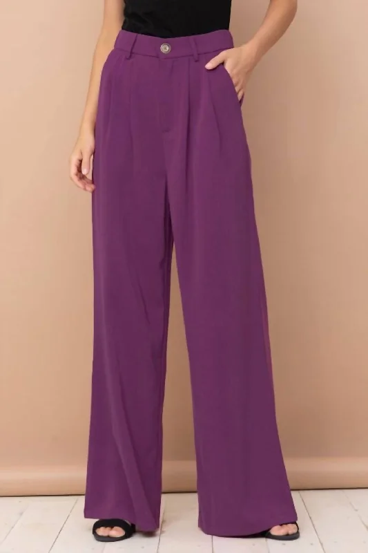 Formal Dresses for Occasions -Dress Pants In Purple