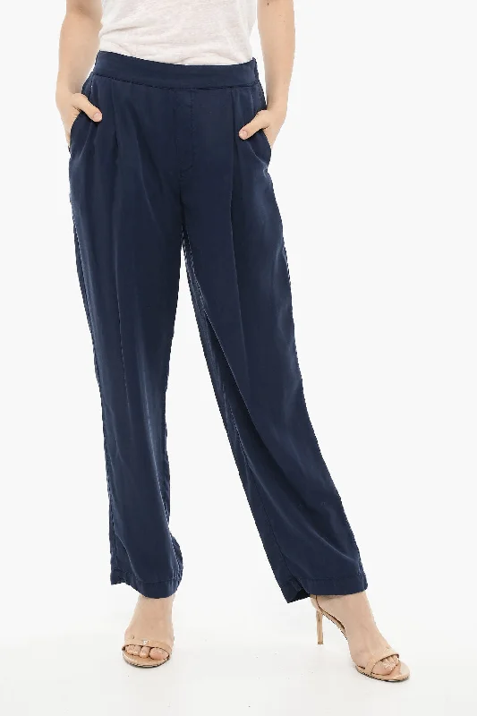 Boho-inspired tight trousers for women with earthy tones and relaxed fit -Woolrich Single Pleat Flared Pants