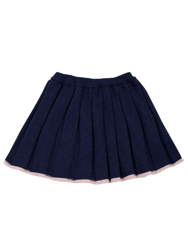 Durable skirts for long-lasting wardrobe staples -Bicolor Pleated Knit Skirt