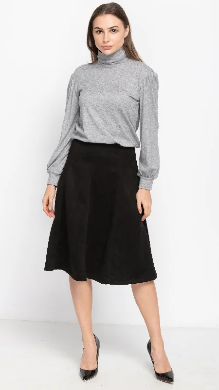 Casual skirts for relaxed weekend lounging -Potter's Skirt - Black Suede