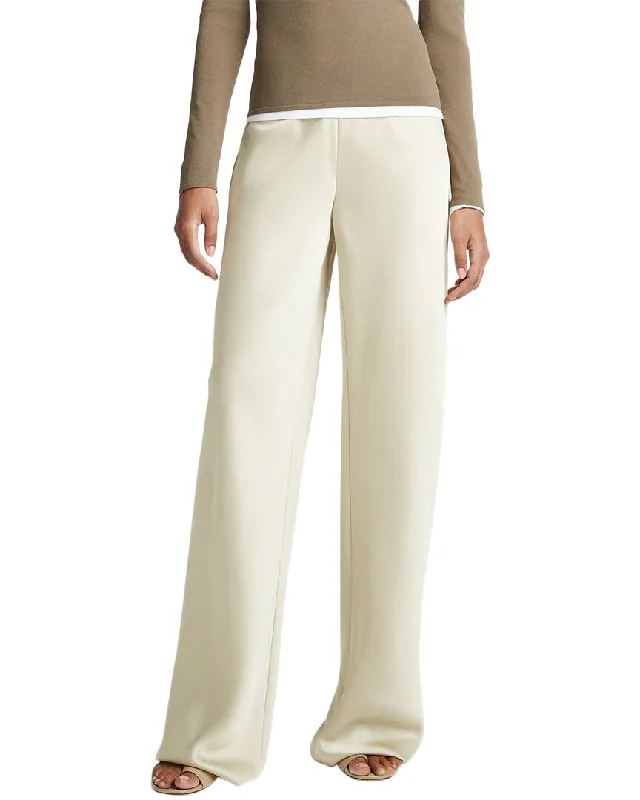 Tight-fitting trousers for men with stretchable material for flexibility and comfort -Vince High Waist Satin Bias Pant