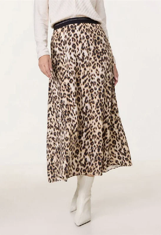 Durable cotton skirts for tough daily use -Leopard Print Maxi Skirt