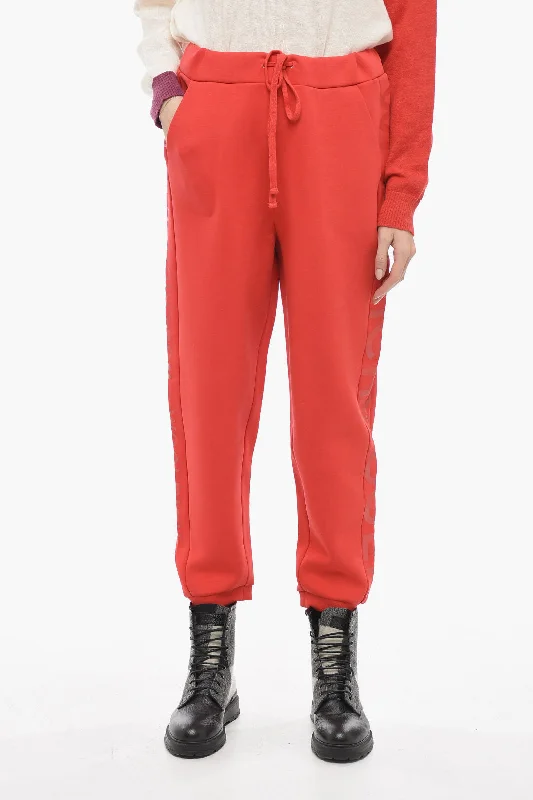 Tight fit trousers for women with ankle-length design and modern appeal -Woolrich Logo print BONDED Joggers