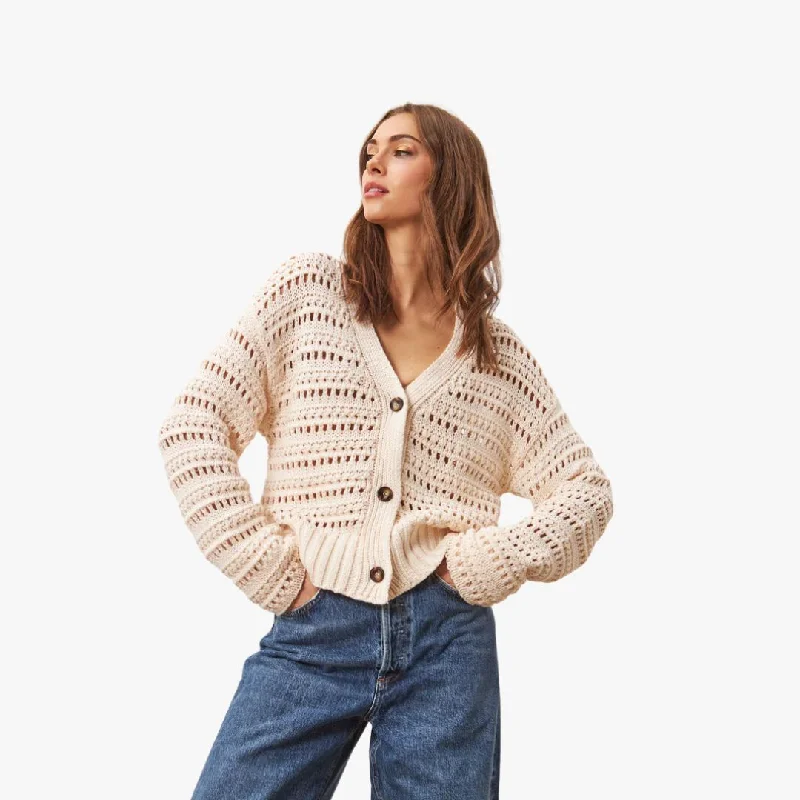 Khaki - cardigan for a casual and outdoorsy look -Brynne Cardigan (Plage Blanche)