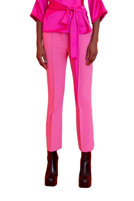 Statement tight trousers for women with bold color options for fashion-forward looks -Maggie Trousers In Mid Pink