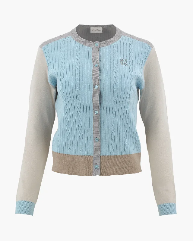 Father's - Day cardigan for a practical present -Twisted Texture Cardigan - Turquoise